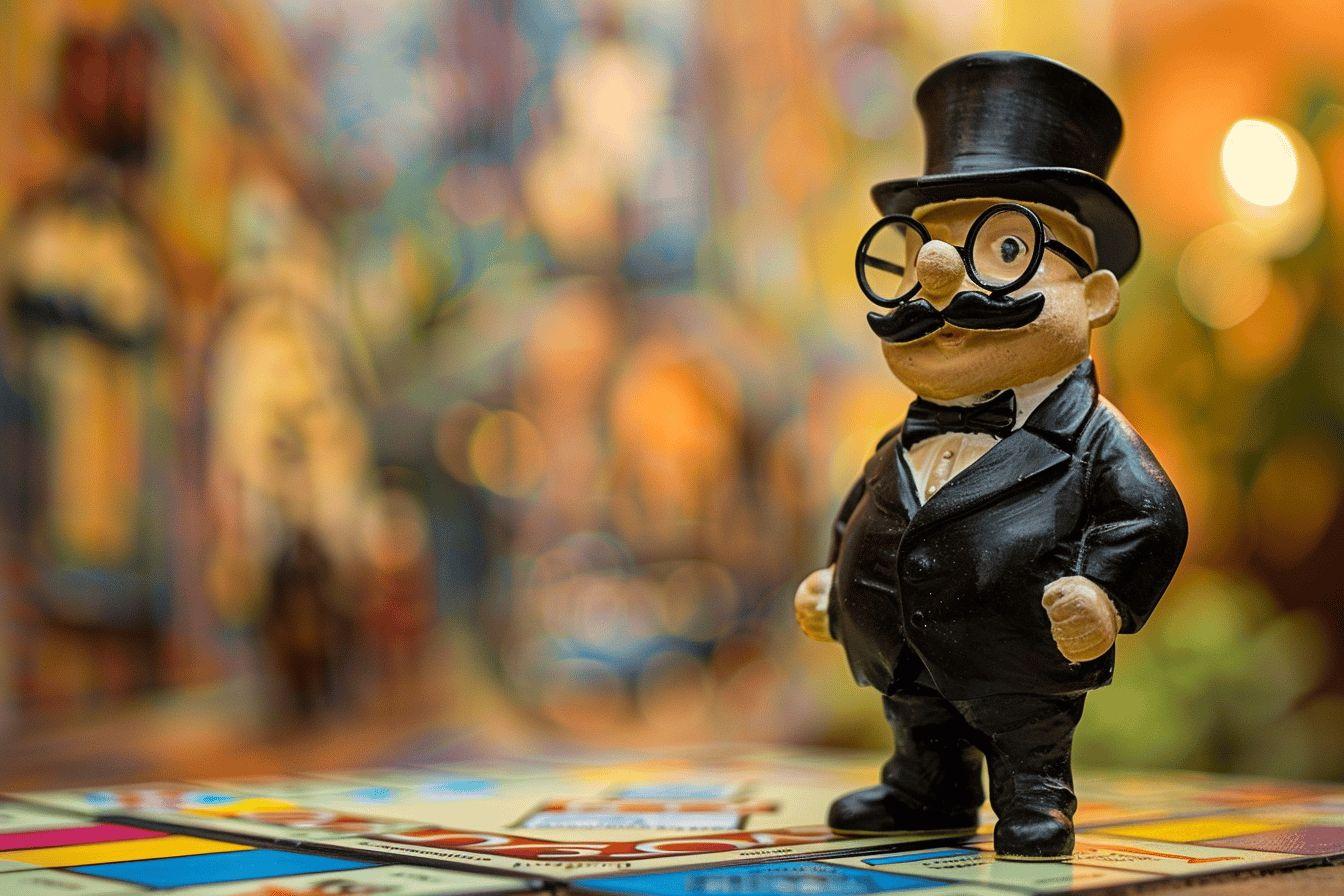 Mr Monopoly : peinture et figurine du célèbre personnage du jeu de société Monopoly