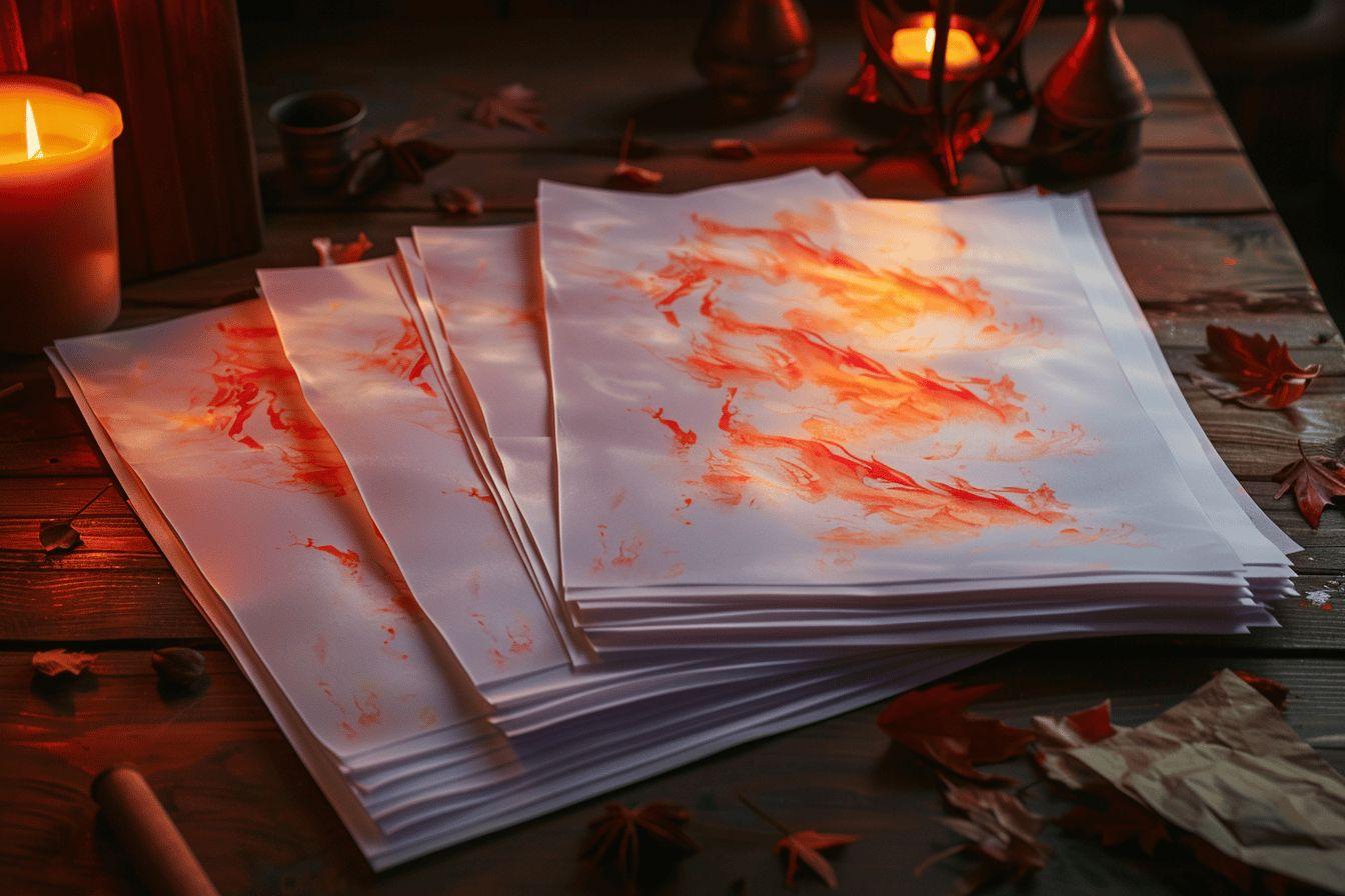 Papier flash magique : feuilles pour effets de flammes en magie - accessoire pour tours spectaculaires