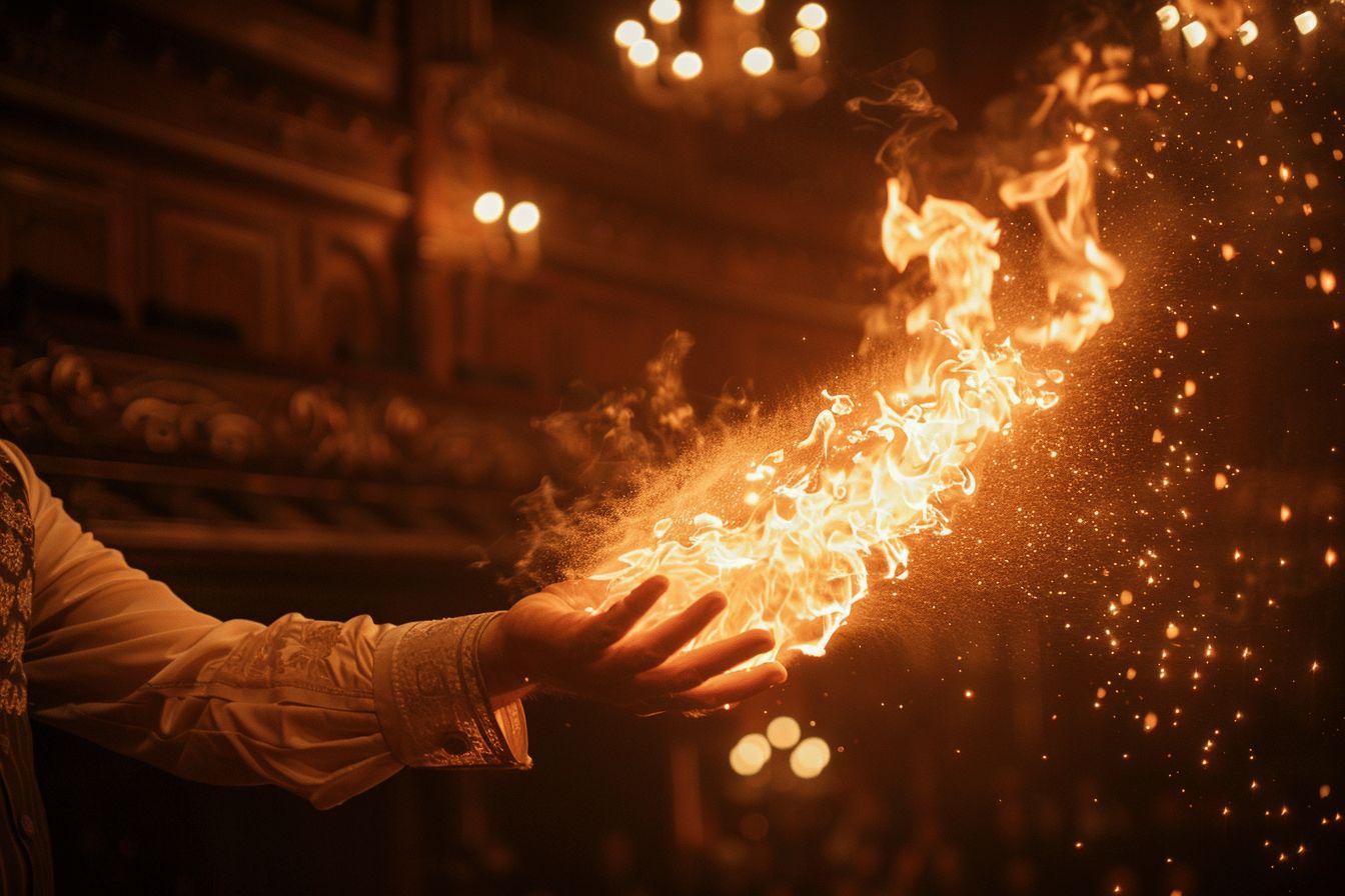 Papier flash magique : feuilles pour effets de flammes spectaculaires en magie